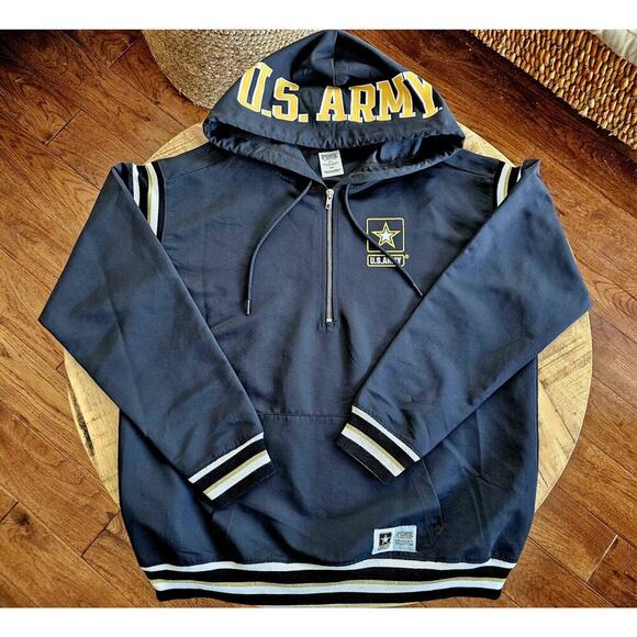 Victoria's Secret Jackets & Blazers - Victoria Secret Pink Army Hood Wind Breaker Jacket Women's Size M Rare Retired